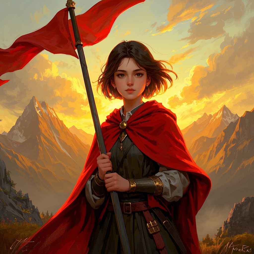 视觉设计师-海报主视觉-《山巅英雄少女肖像》