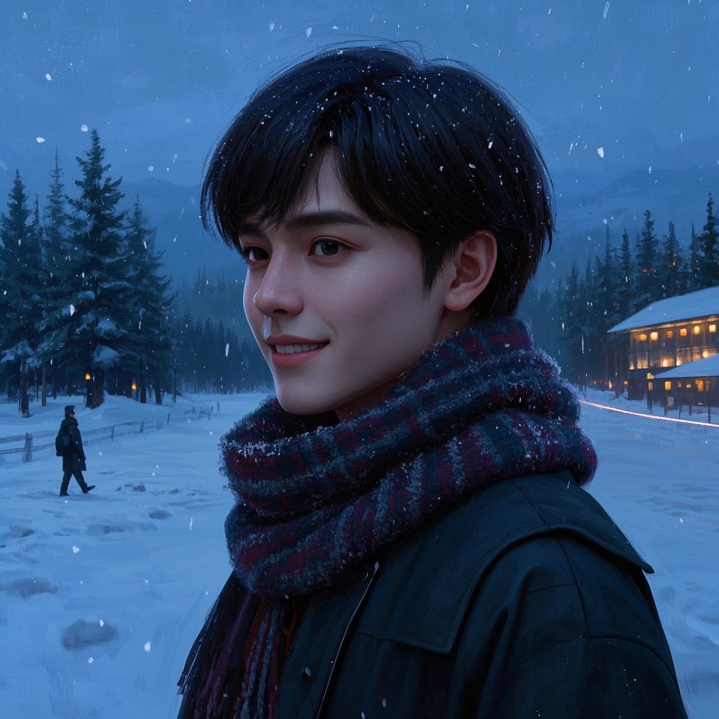 品牌与视觉设计师-冬季KV主视觉《冬日雪景超写实肖像》