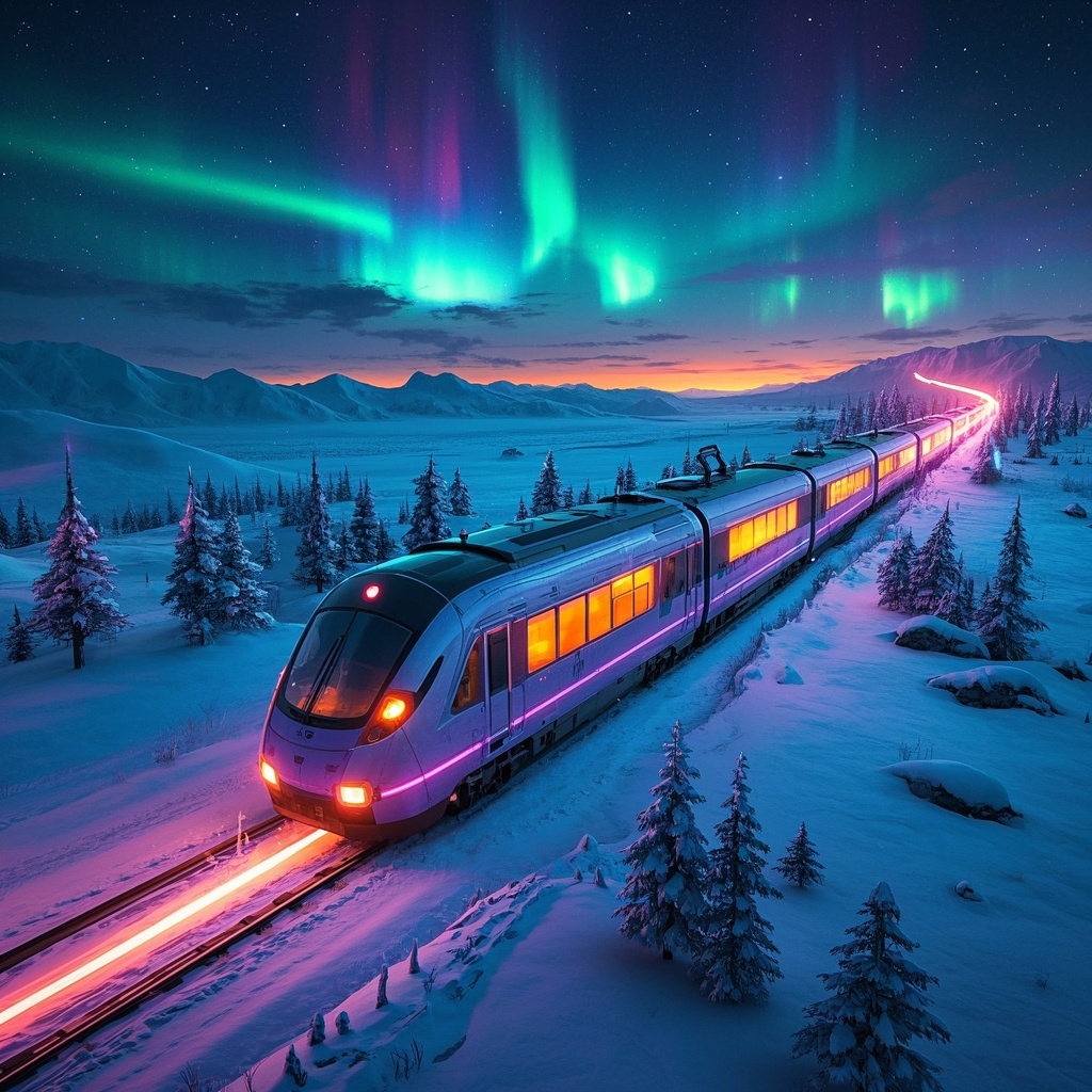 雪域极光列车｜自媒体与视频博主封面与壁纸