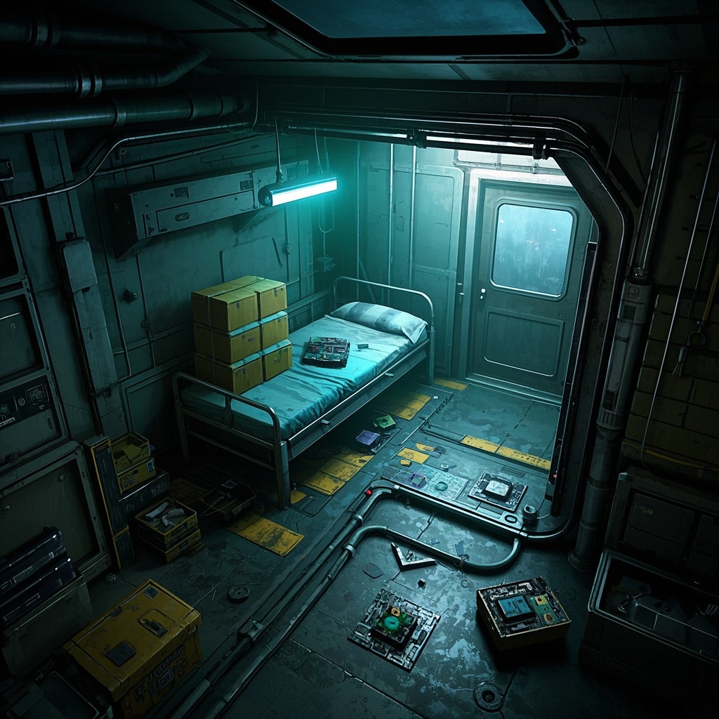 科幻作家-破损的货舱场景