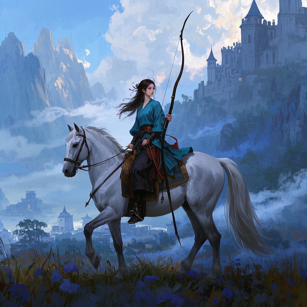 古风插画师-牧野驰骋的少女