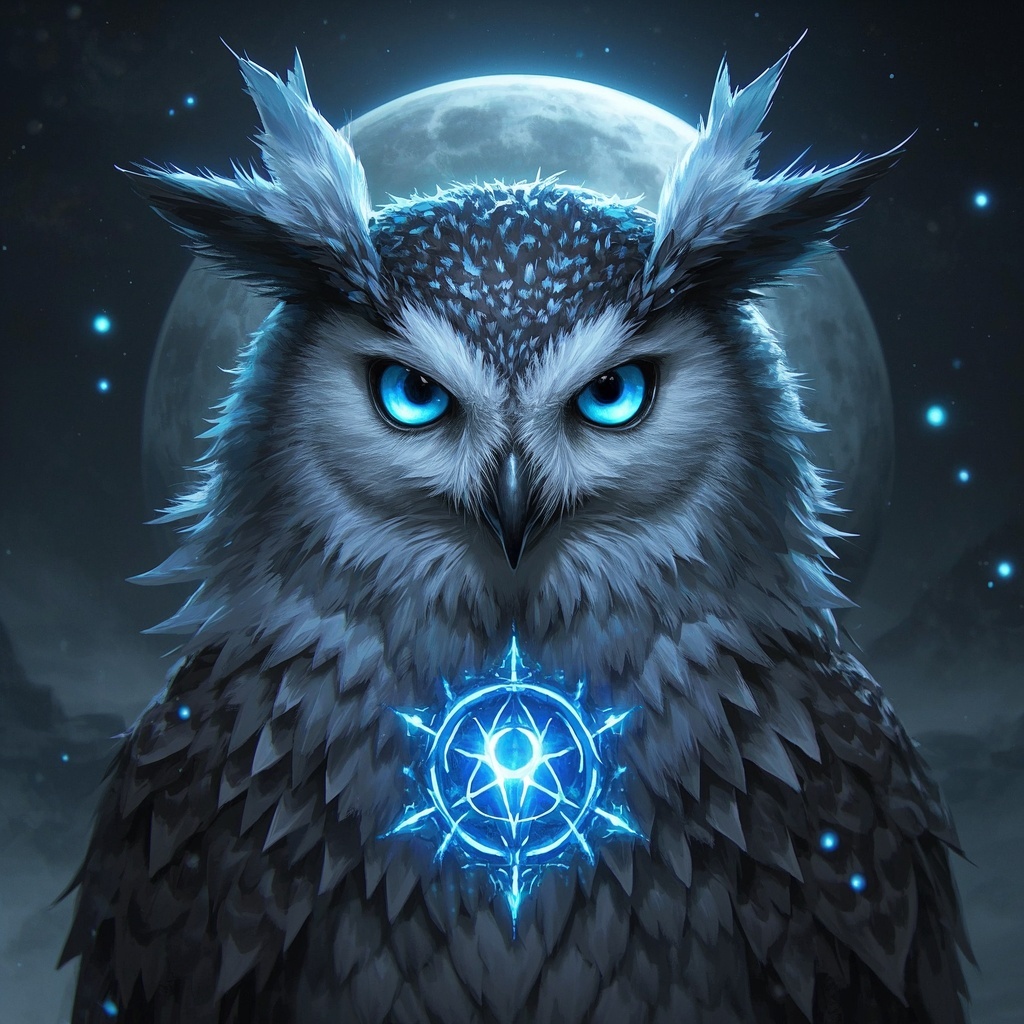 幻境雪鸮幽灵肖像-概念探索-数字插画师与概念艺术家