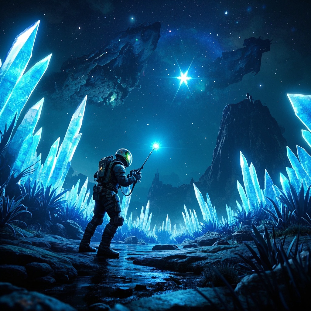 独立艺术家与插画师-古典外星探险家角色画面