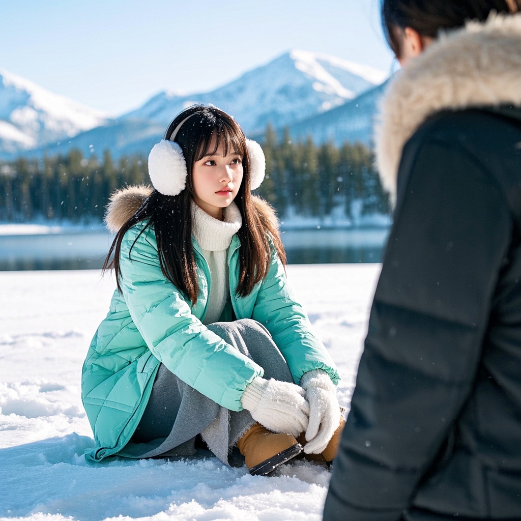 冬日雪境少女-电商主图A