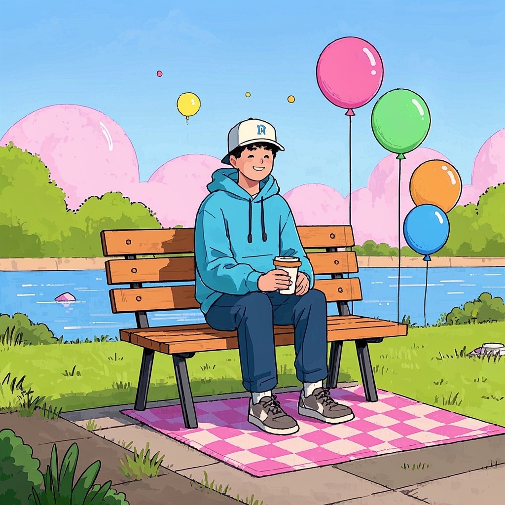 清新公园休闲插画-社媒运营经理-活动封面横版适配