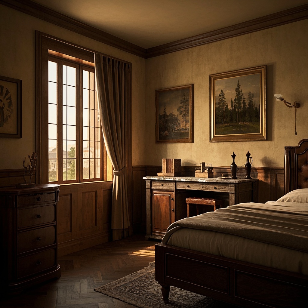 家装公司演示复古风格卧室效果图