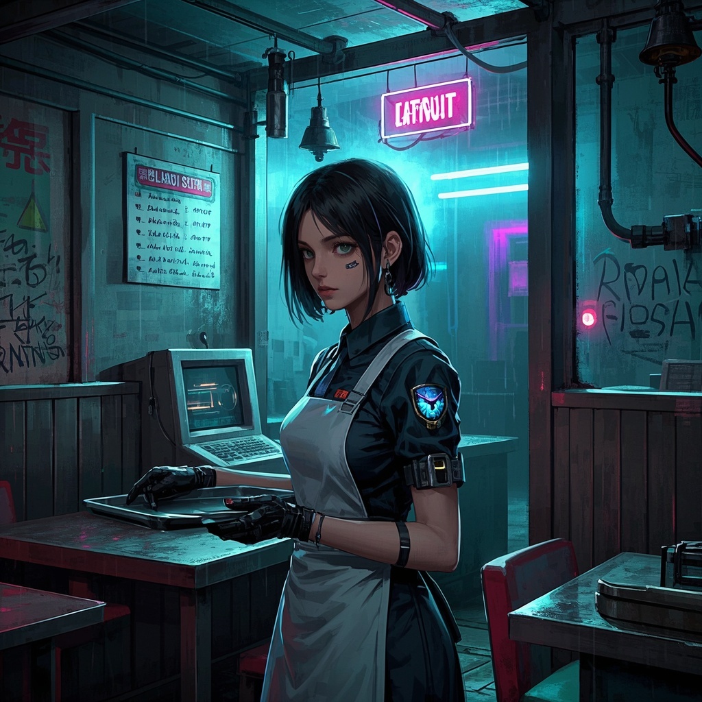 概念艺术家-反乌托邦餐厅肖像-氛围板提案