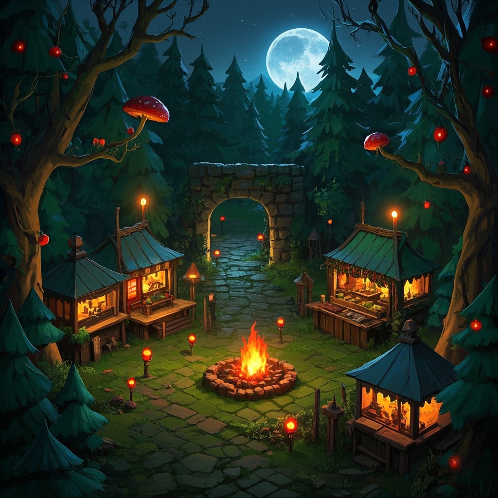 独立游戏开发者-暗夜森林精灵居所-商店页与众筹视觉