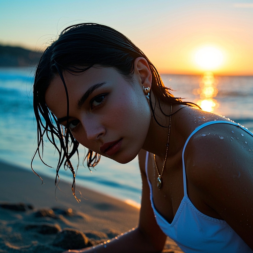 海滩少女-摄影师样片与光影方案演示