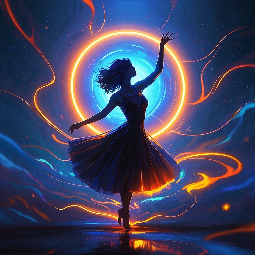 梦幻霓虹芭蕾画作-单曲封面与巡演海报