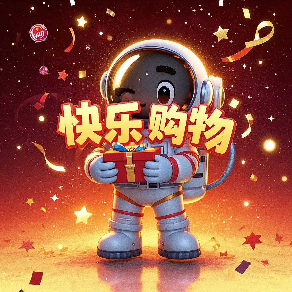 趣味宇航员卡通肖像-品牌营销与电商运营-吉祥物主图