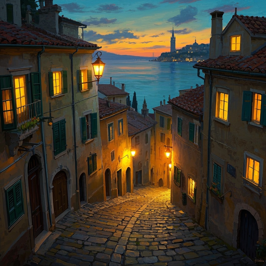 夜色古城艺术渲染-品牌市场与内容创作者-KV主画面风格统一