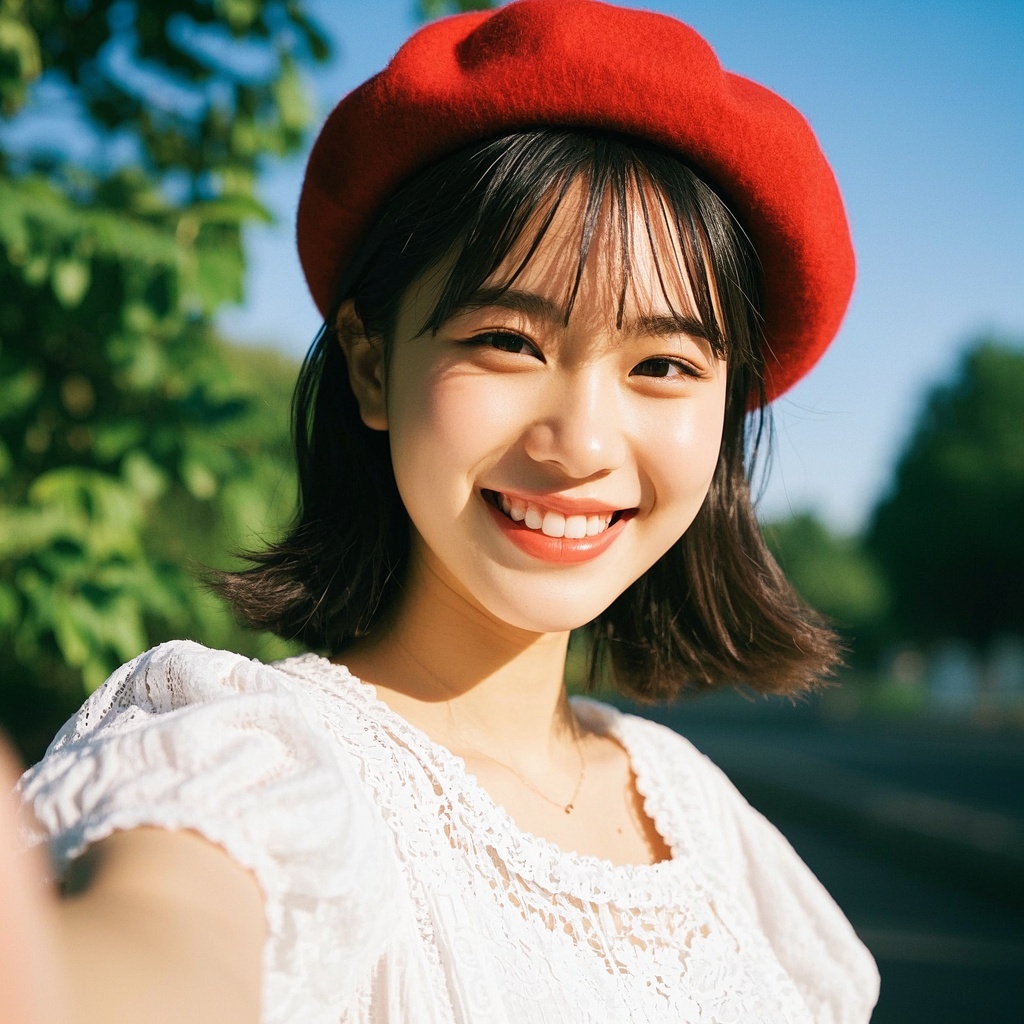 户外自拍少女艺术肖像-广告海报主视觉