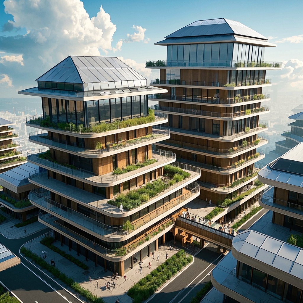 未来主义生态住宅设计-城市规划与更新顾问-低碳社区可视化