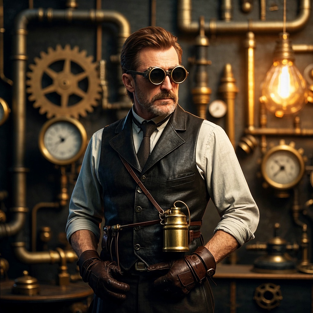 蒸汽朋克绅士肖像-概念艺术师与插画师