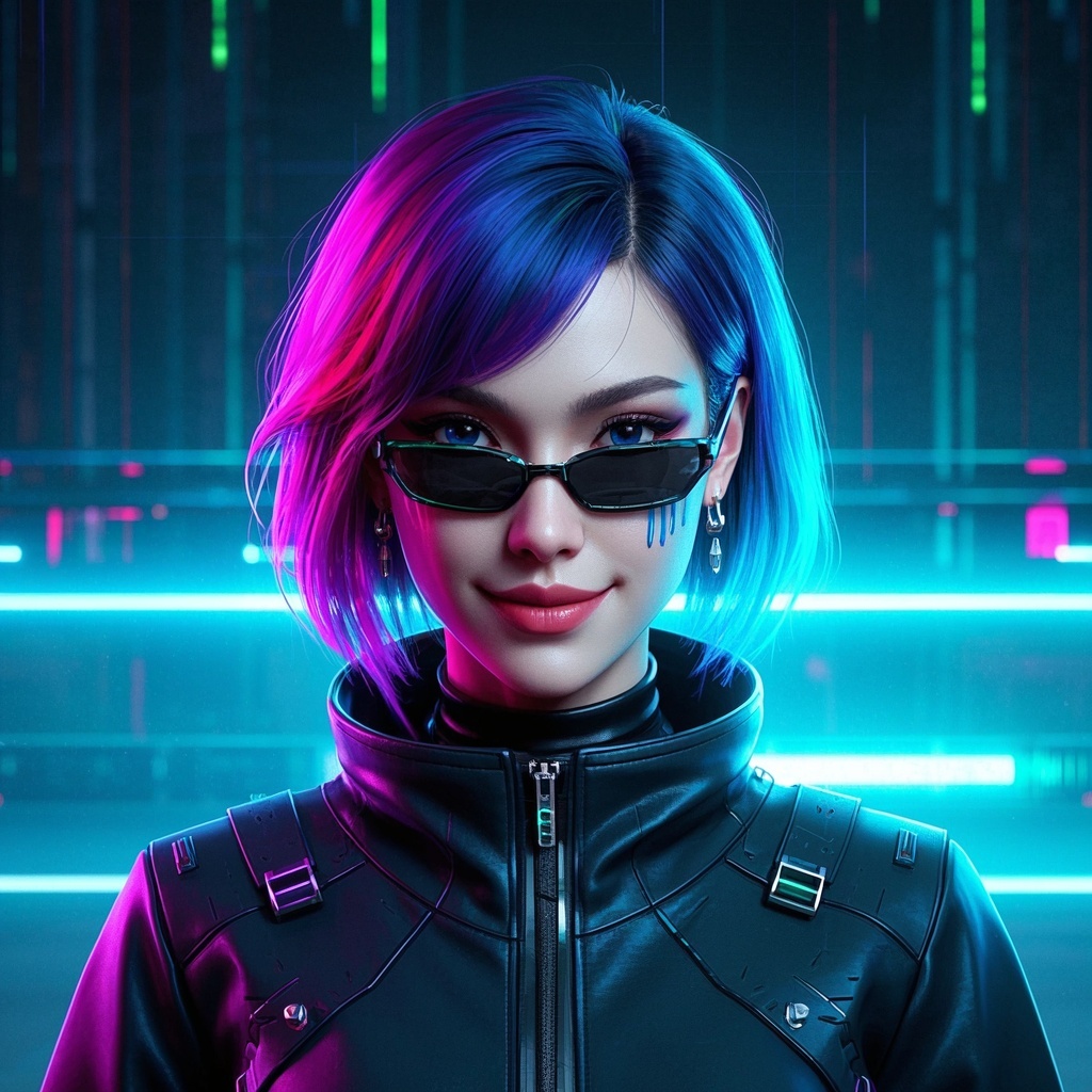 赛博朋克肖像艺术-社媒头像与主题KV