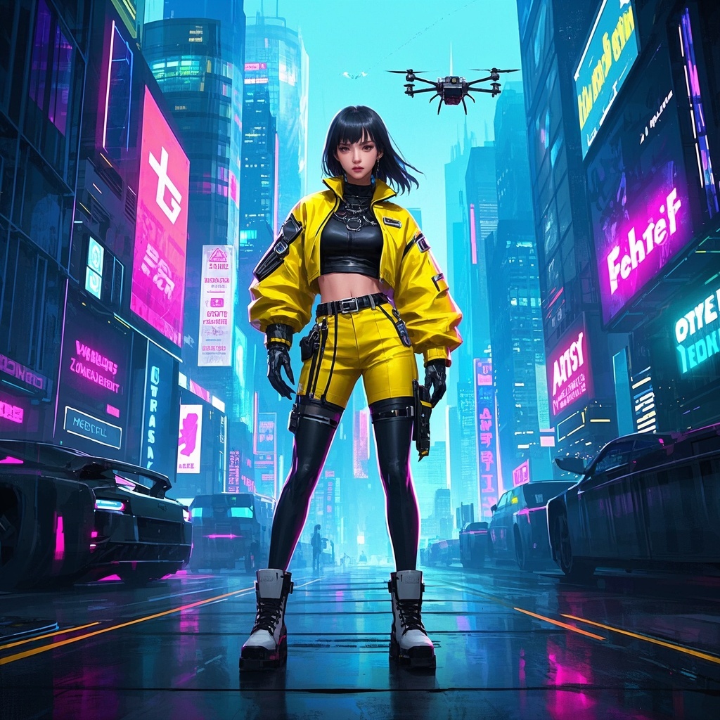 场景2: 科幻内容创作者 - 自定义未来都市女性形象