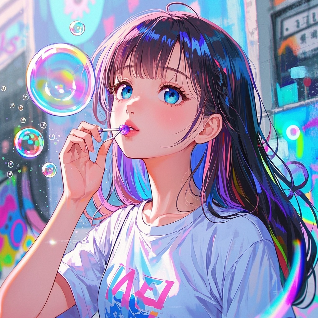 视觉创意从业者-画出风格化彩色少女形象