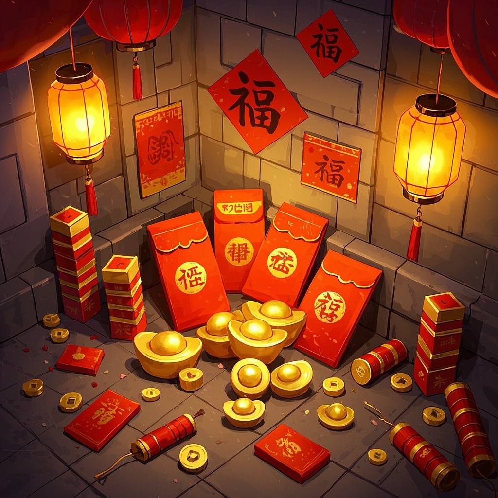 品牌市场经理-春节红包主题插画-海报KV统一