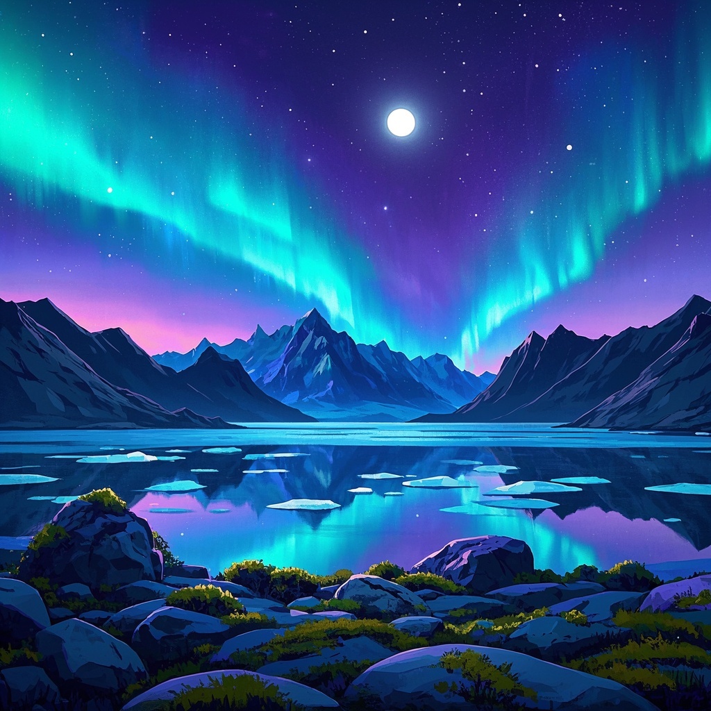 极地夜色艺术画卷-品牌与市场设计师-冷调主视觉
