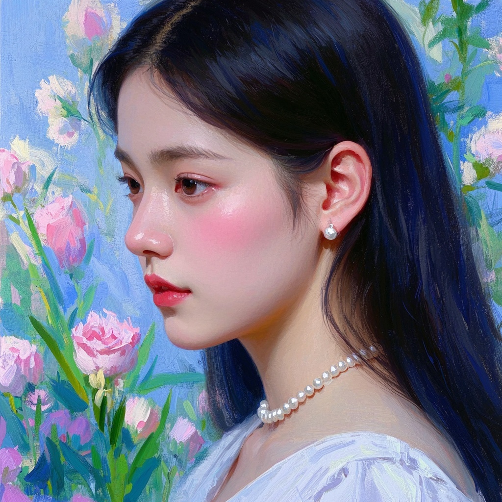 设计师目标肖像生成测试 - 黑色长直发