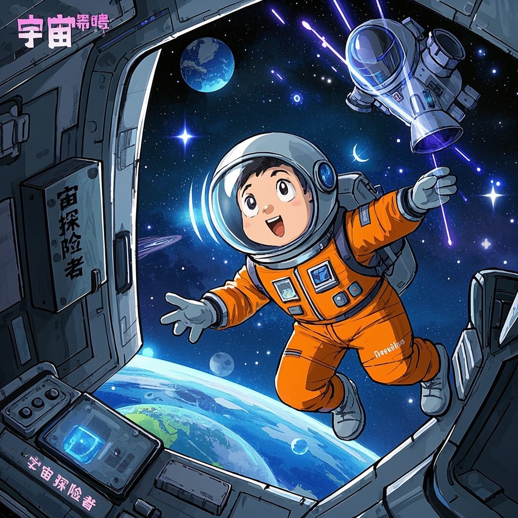 趣味宇航员卡通肖像-独立插画师与平面设计师-统一风格提案