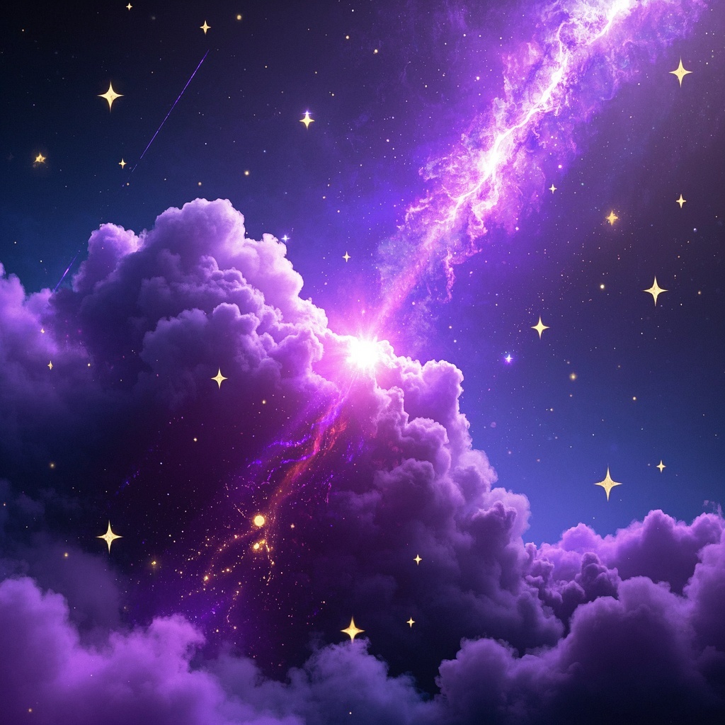 梦幻星云银河壁纸-手机个性化-紫蓝柔雾