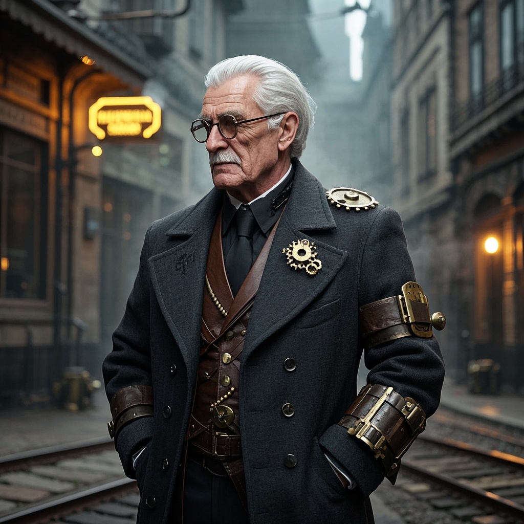 蒸汽朋克绅士肖像-游戏与影视项目经理