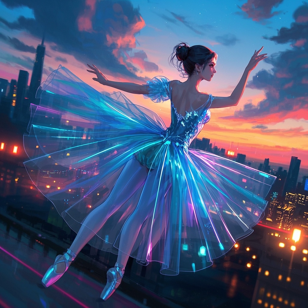 梦幻霓虹芭蕾画作-时尚Lookbook封面