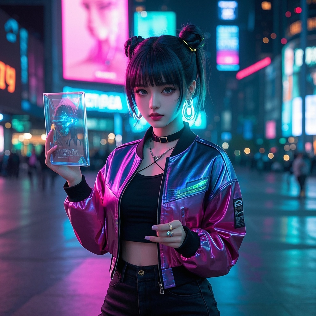品牌营销与内容运营-赛博朋克幻境少女-活动主视觉与海报