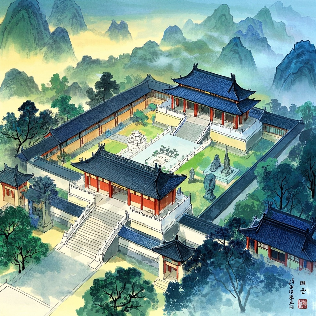 博物馆教育配图—明代宫殿水墨风韵