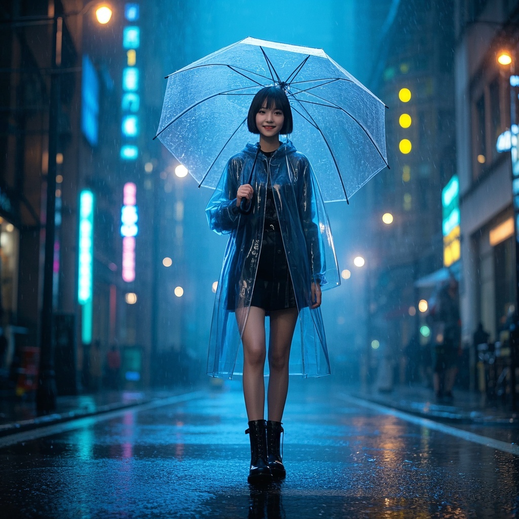 品牌营销-雨夜都市少女肖像-KV主视觉