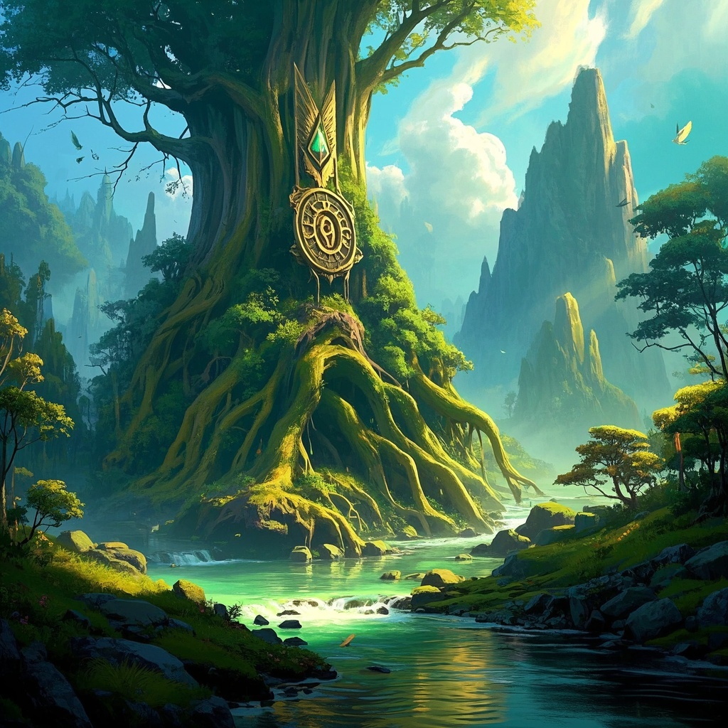 游戏与影视概念设计师生成高分辨率奇幻丛林场景