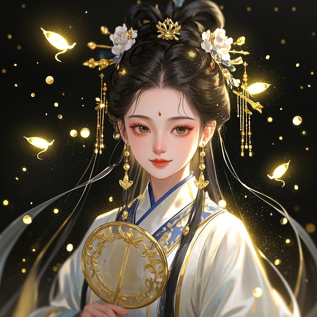 幻境仙姿粒子光影-国风品牌黑底主视觉