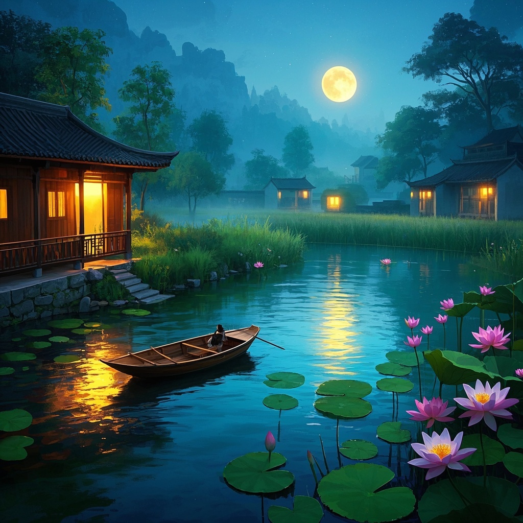 旅游与文旅营销人员-夏夜乡村风景海报头图