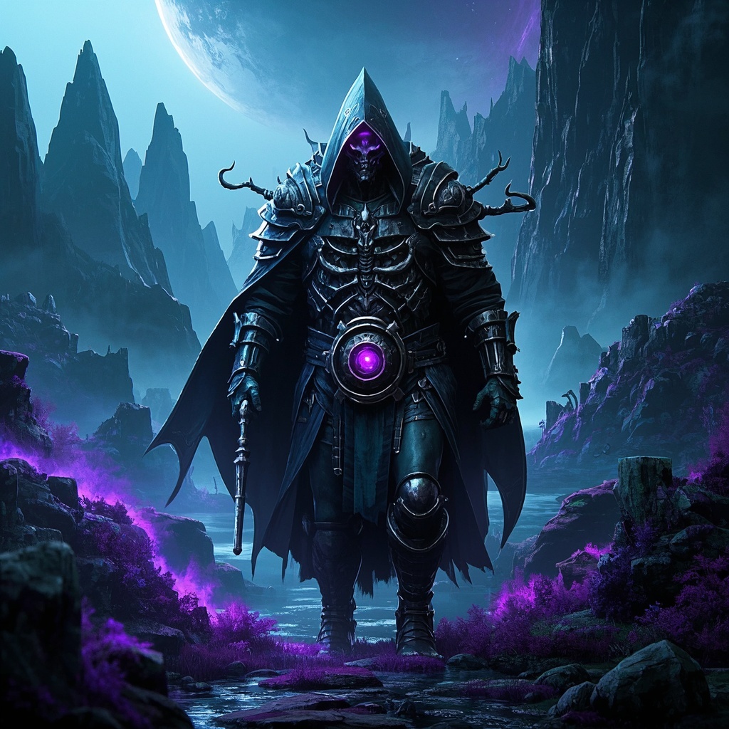 游戏美术总监-方向稿-神秘机甲巨神漫步异星