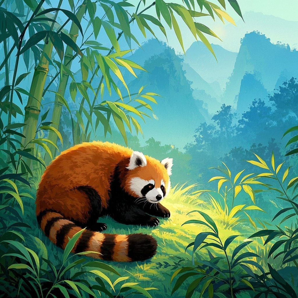 创意设计师场景——国风艺术熊猫