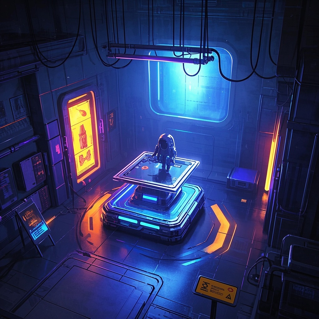 《太空飞船后末日室内场景》-营销海报-货舱主视觉KV