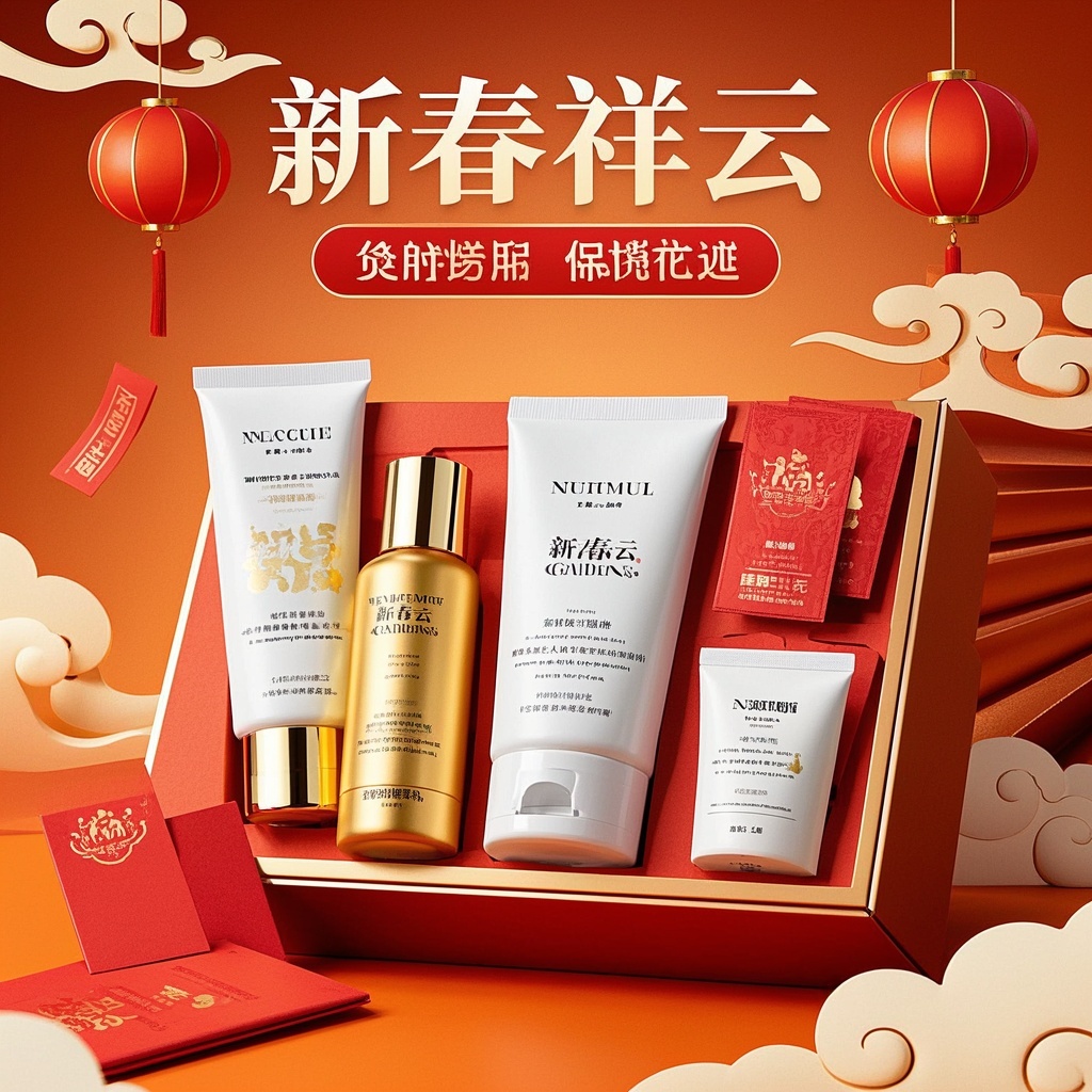 吸睛直播封面-品牌市场与增长团队-节日统一模板护肤