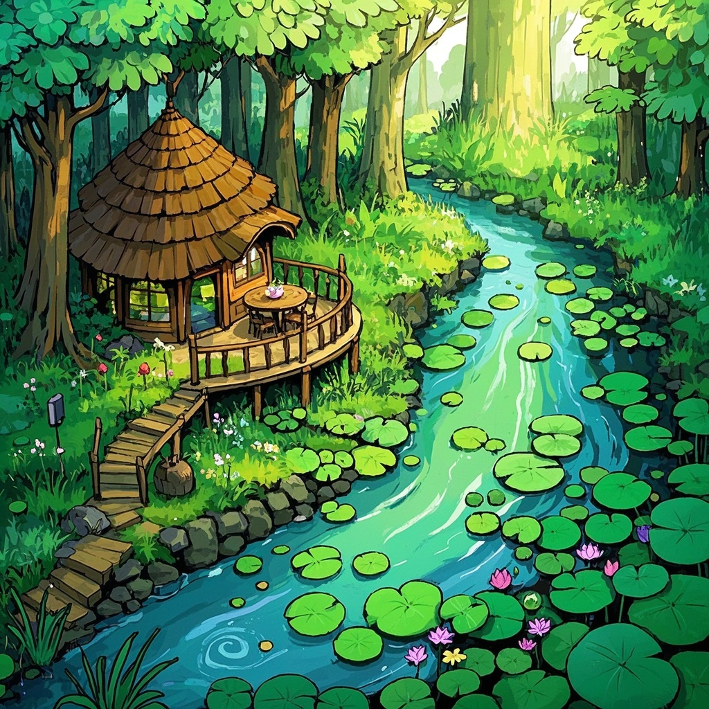 奇幻森林童话秘境-游戏美术与概念设计-森林关卡氛围图
