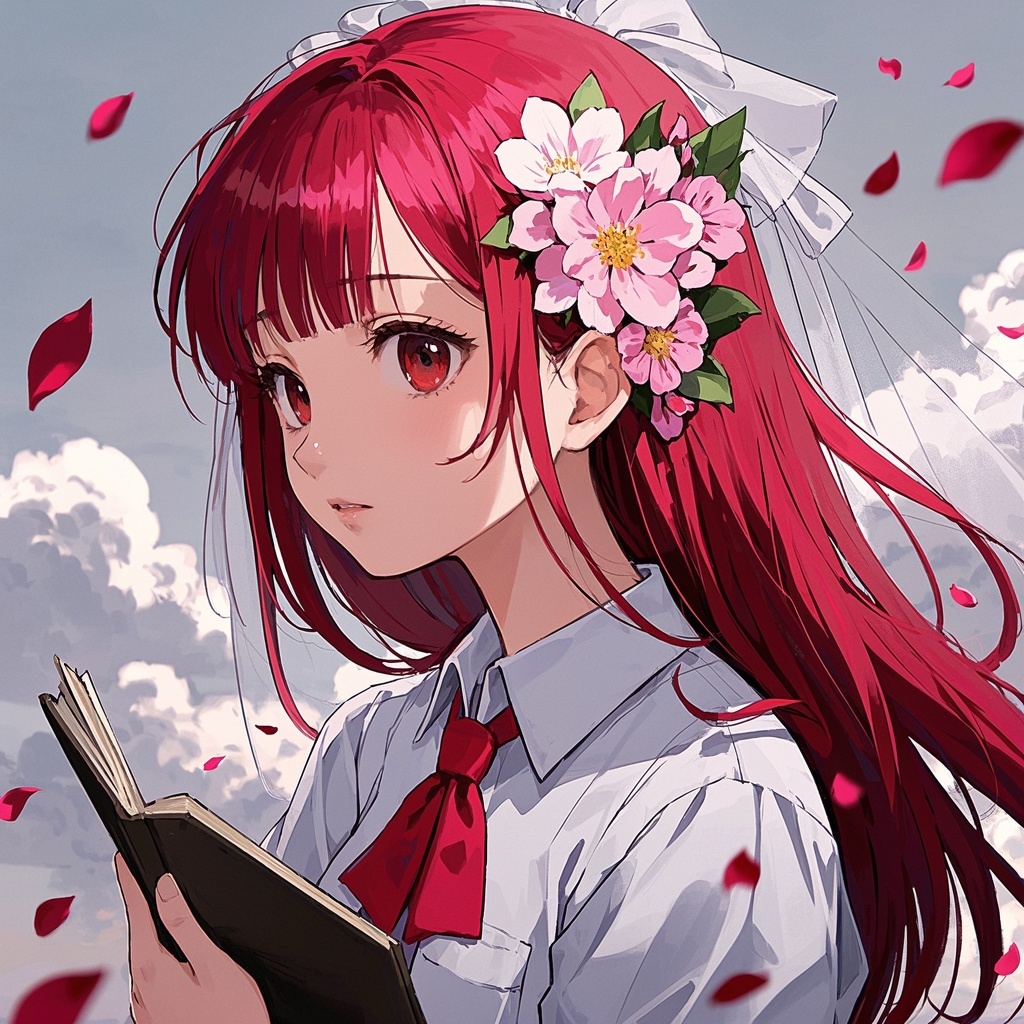 梦幻动漫花语少女-插画师与自由设计师-高清肖像与风格打样