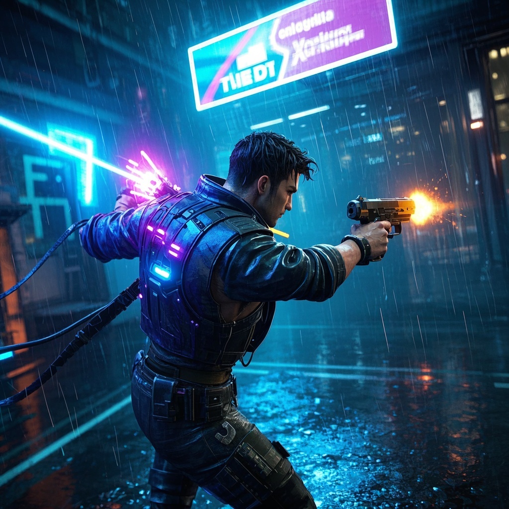 赛博朋克肖像艺术-影视海报主视觉