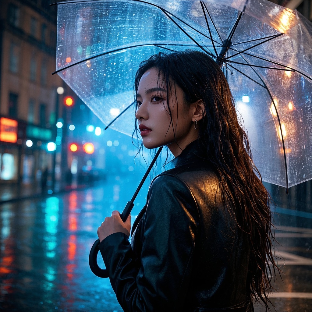 雨夜都市光影人像-商业摄影师与影楼-客片棚拍