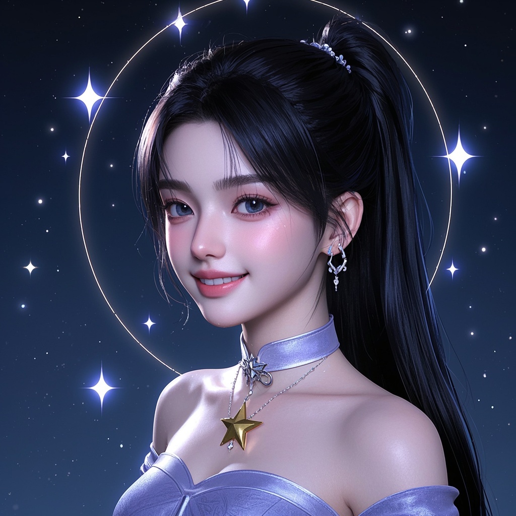 星空幻想少女肖像-品牌活动主视觉KV草案