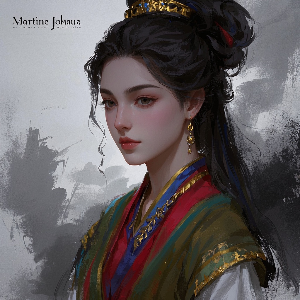 光影艺术肖像画-插画师-古风写意半身像情绪版