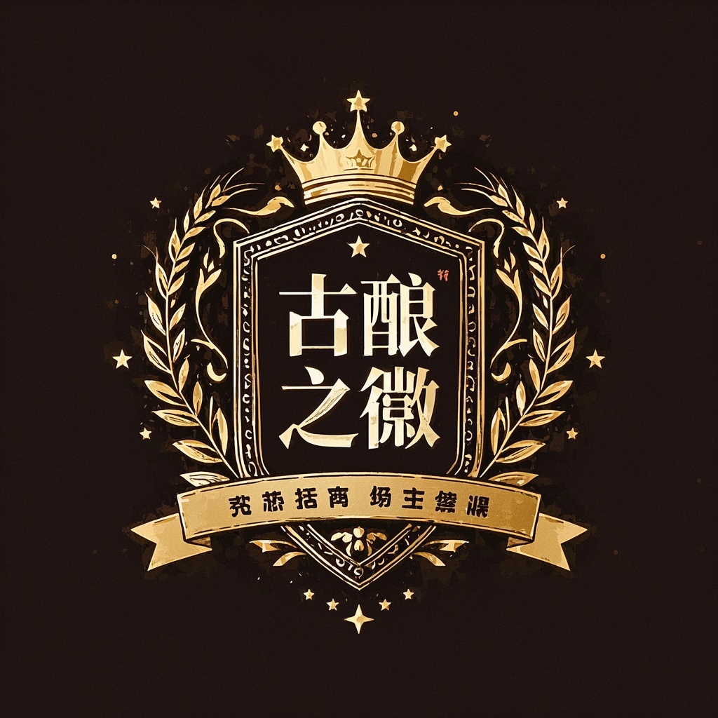 精品酒类品牌市场经理-复古酒标盾牌徽标生成