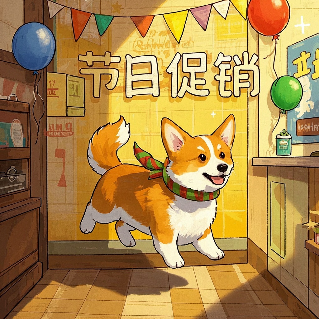 宠物萌态插画-线下宠物店-促销海报与打卡背景