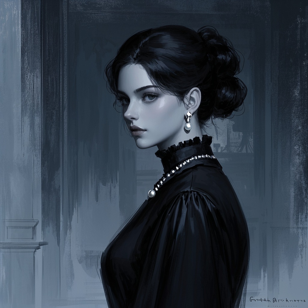 《优雅女孩肖像》- 独立插画师竞标角色