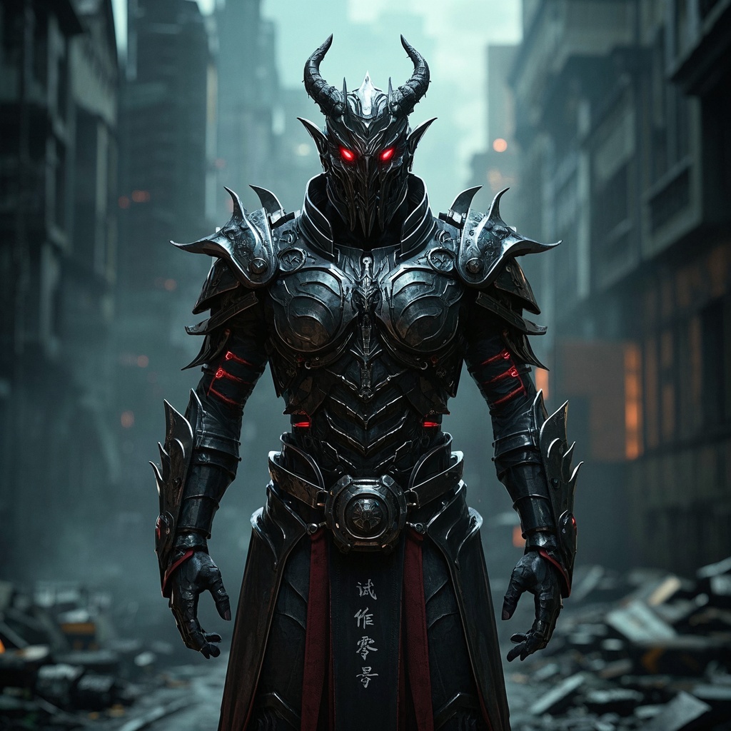 概念设计师-赛博武士恶魔提案气氛图