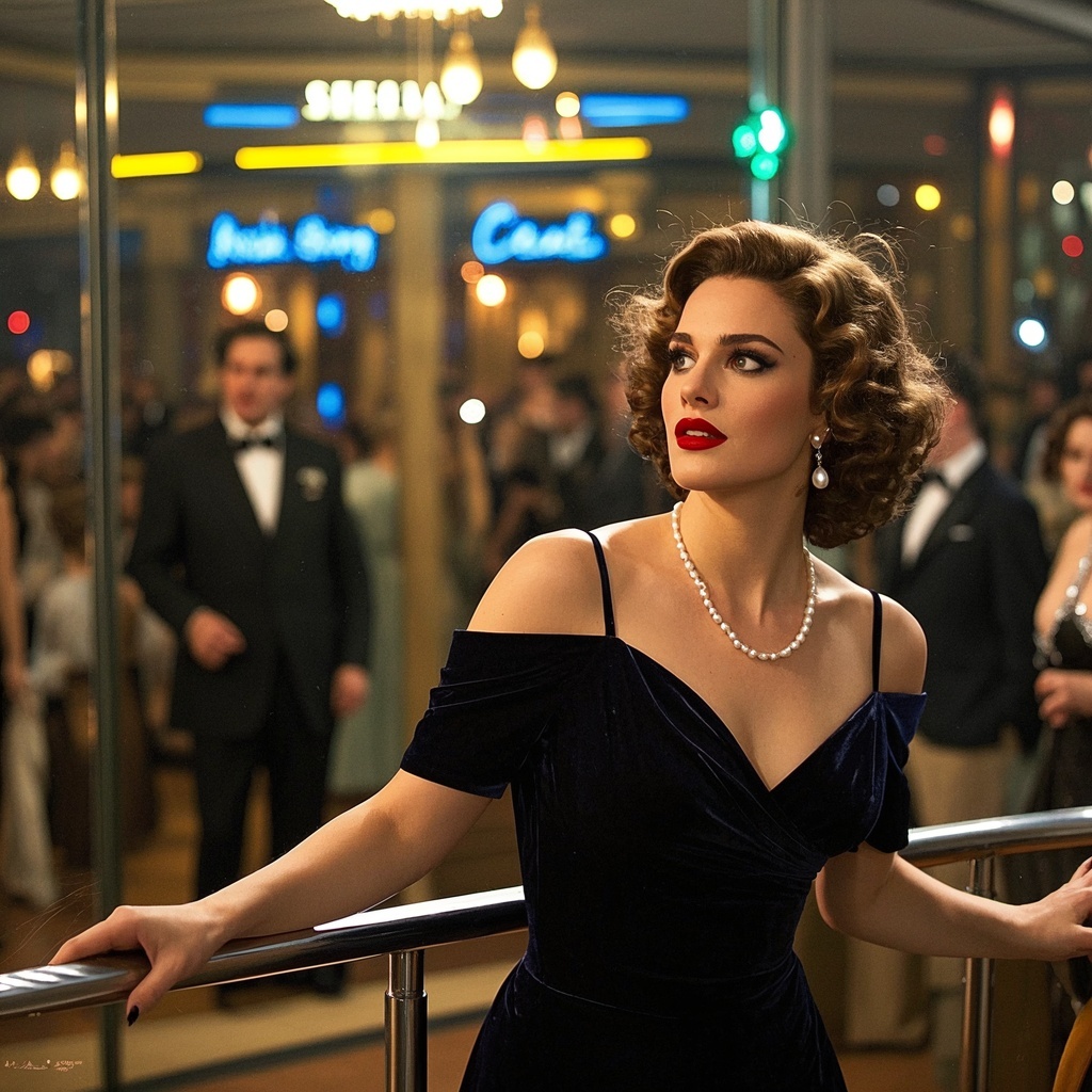 时尚品牌营销经理-复古舞会海报主图-A/B测试角色A